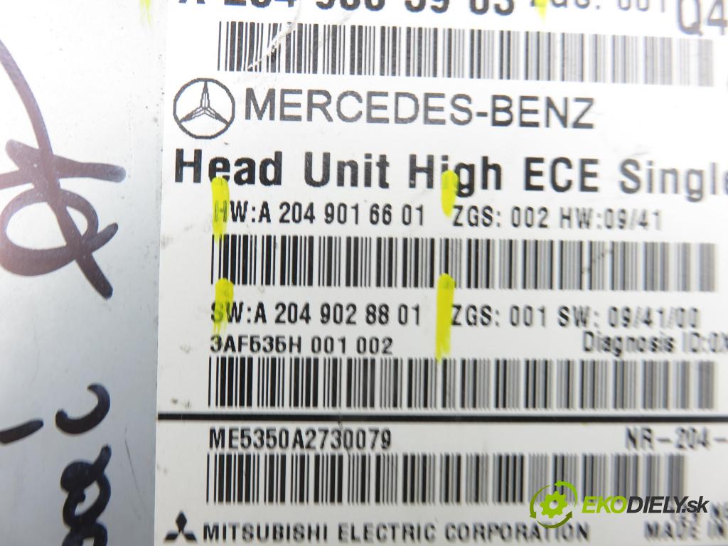 MERCEDES-BENZ KLASA C T-Model (S204) KOMBI 2011 135,00 C 200 CGI (204.248) - M 271.860 1796,00 RADIO CD 2049005903 ; 2049016601 ; 2049028801