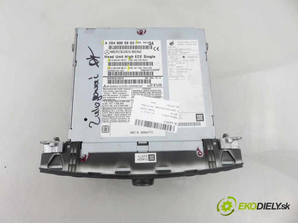 MERCEDES-BENZ KLASA C T-Model (S204) KOMBI 2011 135,00 C 200 CGI (204.248) - M 271.860 1796,00 RADIO CD 2049005903 ; 2049016601 ; 2049028801