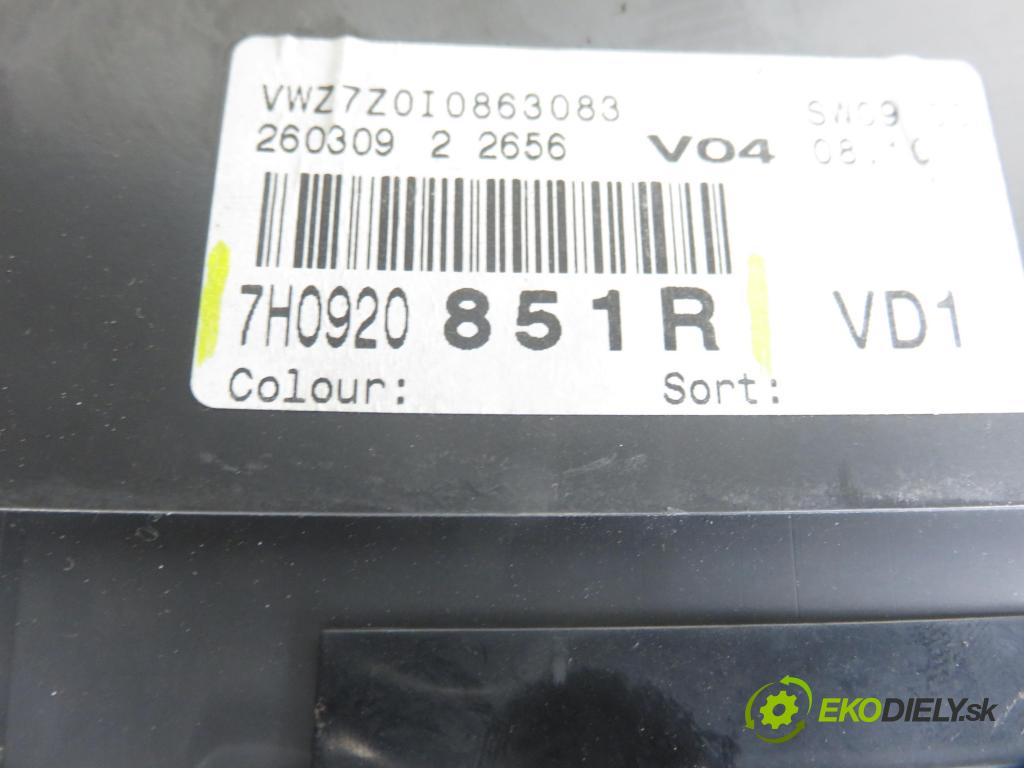 VW TRANSPORTER V Skrzynia (7HA, 7HH, 7EA, 7EH) FURGON 2009 75,00 1.9 TDI - BRS 1896,00 prístrojovka elektrický 7H0920851R