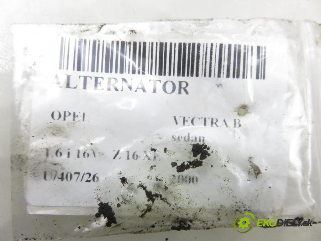 OPEL VECTRA B (J96) SEDAN 2000 74,00 1.6 i 16V - Z 16 XE 1598,00 Alternátor 90356897 ; 0123505002 (Alternátor)