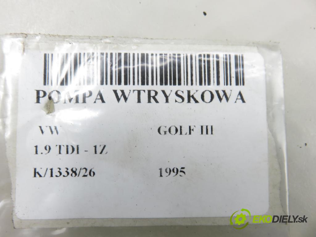 VW GOLF III (1H1) HB 1995 66,00 1.9 TDI 90 - 1Z 1896,00 pumpa vstřikovací 028130110H ; 0460404985 (Vstřikovací čerpadlo)
