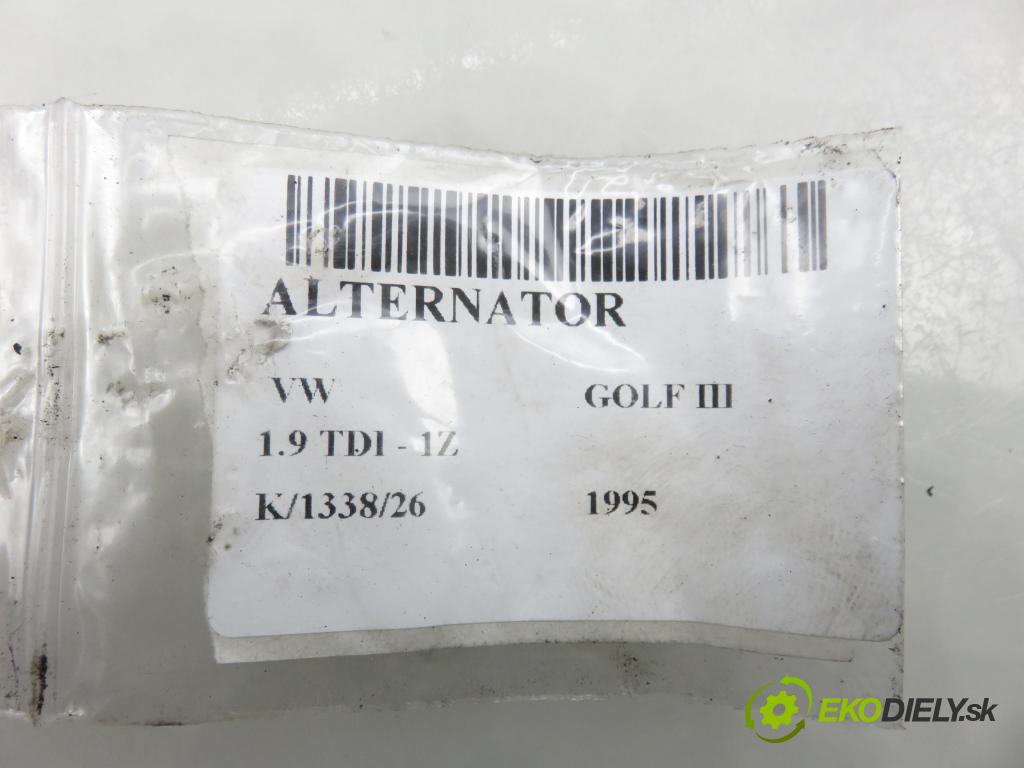 VW GOLF III (1H1) HB 1995 66,00 1.9 TDI - 1Z 1896,00 Alternátor 028903025S ; 0123505011 (Alternátor)