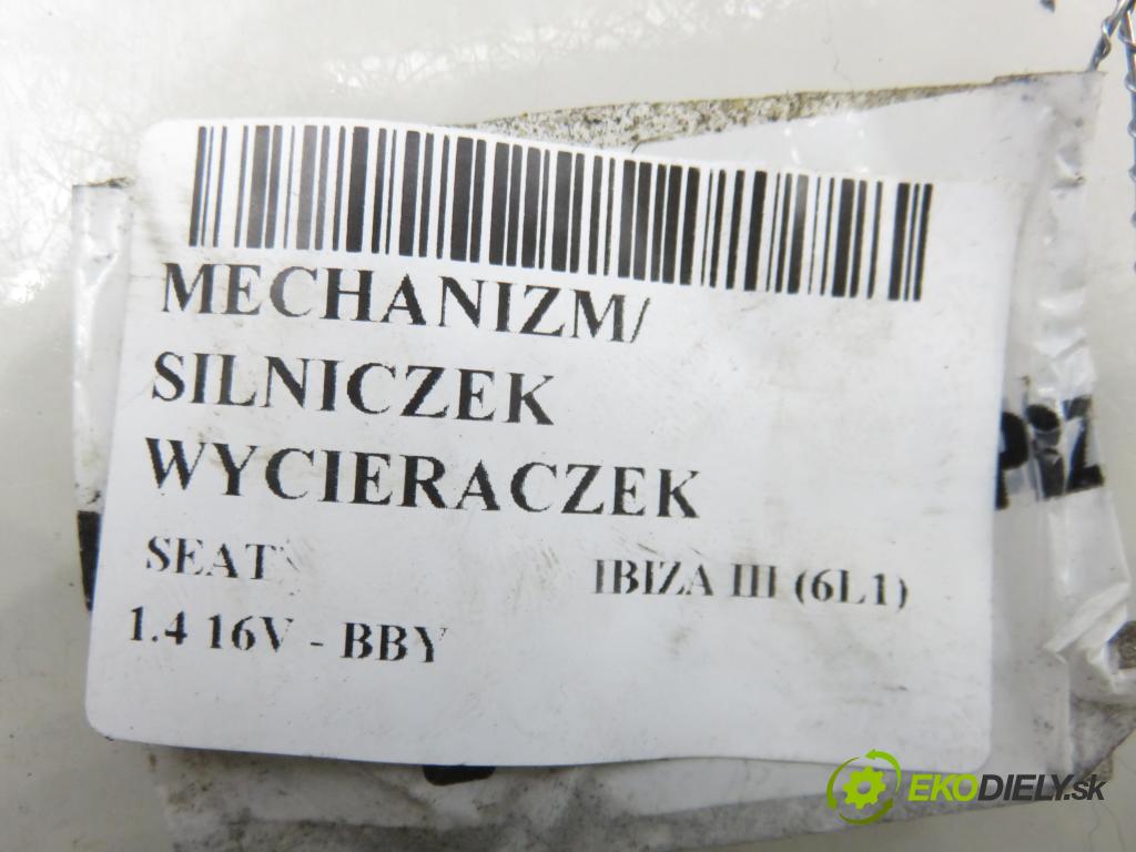 SEAT IBIZA III (6L1) HB 2003 55,00 1.4 16V - BBY 1390,00 MECHANISMUS/ motorek stěračů 6Q2955119A ; 0390241526