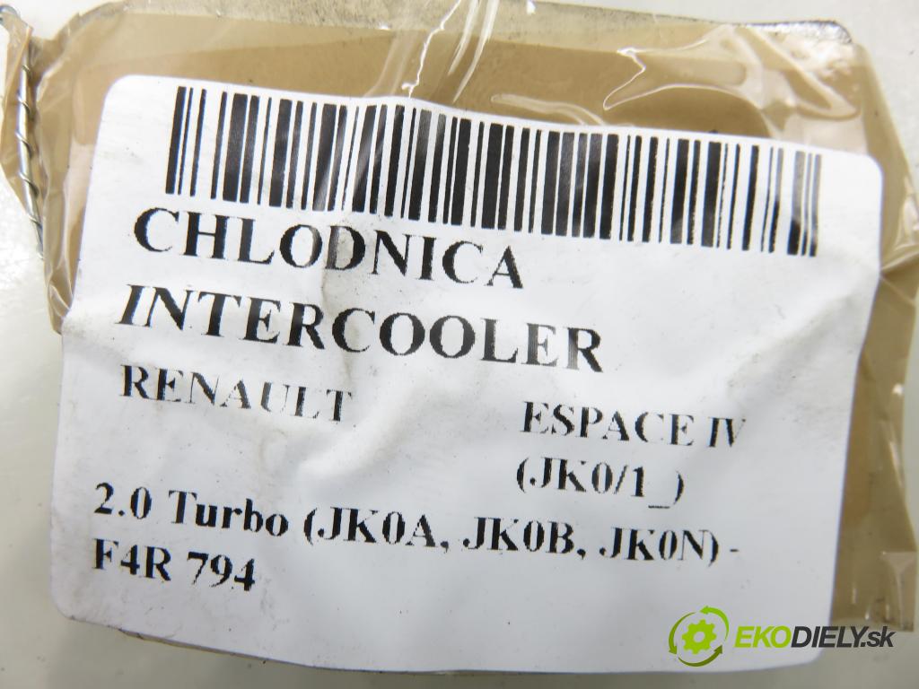 RENAULT ESPACE IV (JK0/1_) MINIVAN 2003 120,00 2.0 Turbo 163 - F4R 794 1998,00 chladič intercooler 8200008761C