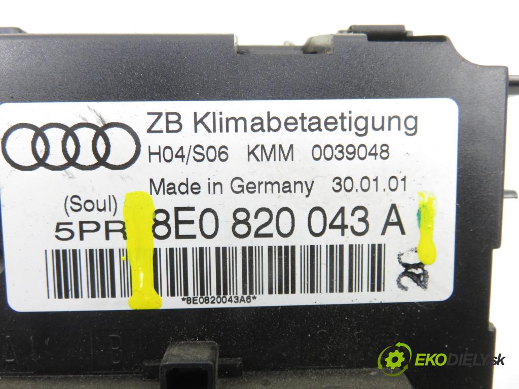 AUDI A4 (8E2, B6) SEDAN 2001 96,00 2 - ALT 1984,00 Panel kúrenia KLIMATRONIK 8E0820043A