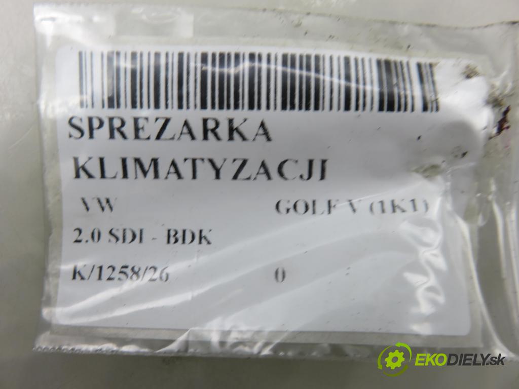 VW GOLF V (1K1) HB 2004 55,00 2.0 SDI - BDK 1968,00 KOMPRESOR: klimatizácie 1K0820803G (Kompresor klimatizácie)