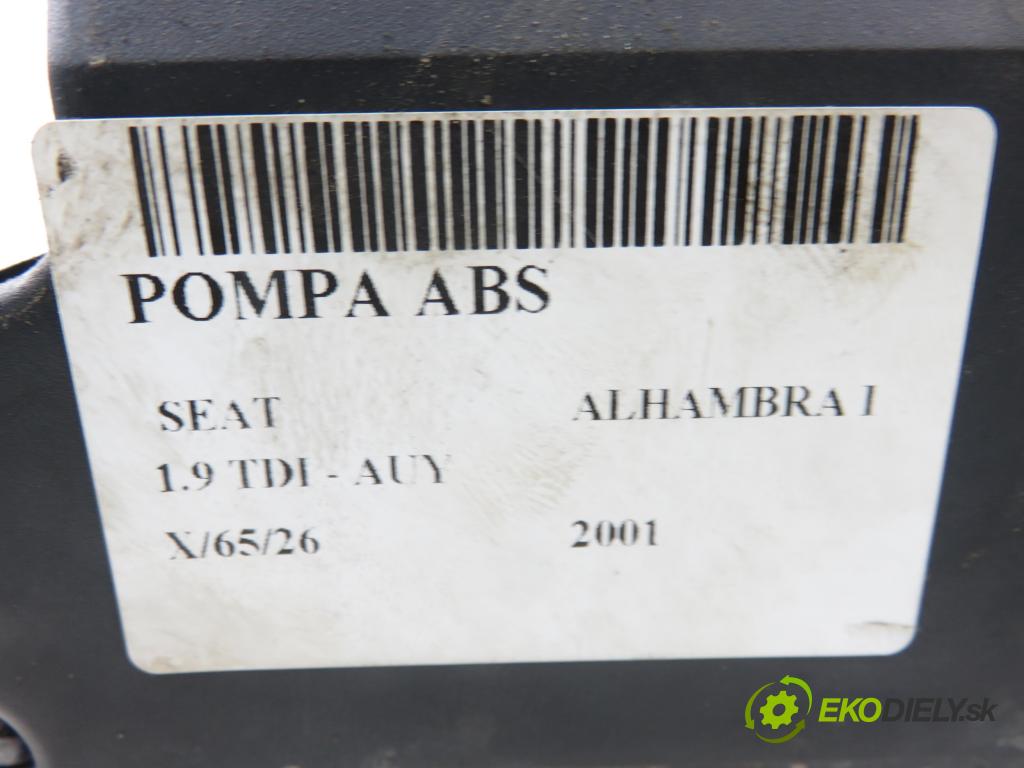 SEAT ALHAMBRA (7V8, 7V9) MINIVAN 2001 85,00 1.9 TDI - AUY 1896,00 Pumpa ABS 7M3907379B ; 7M3614111 ; YM212L580AA (Pumpa ABS)