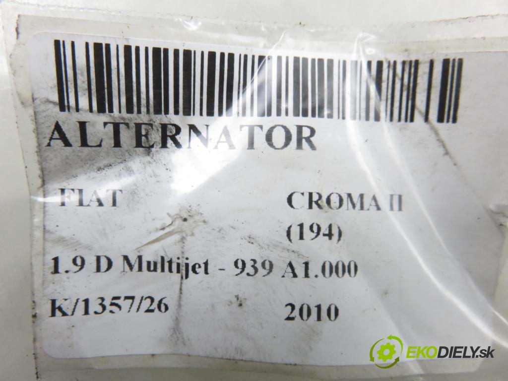 FIAT CROMA (194_) KOMBI 2010 88,00 1.9 D Multijet 120 - 939 A1.000 1910,00 Alternátor  (Alternátor)