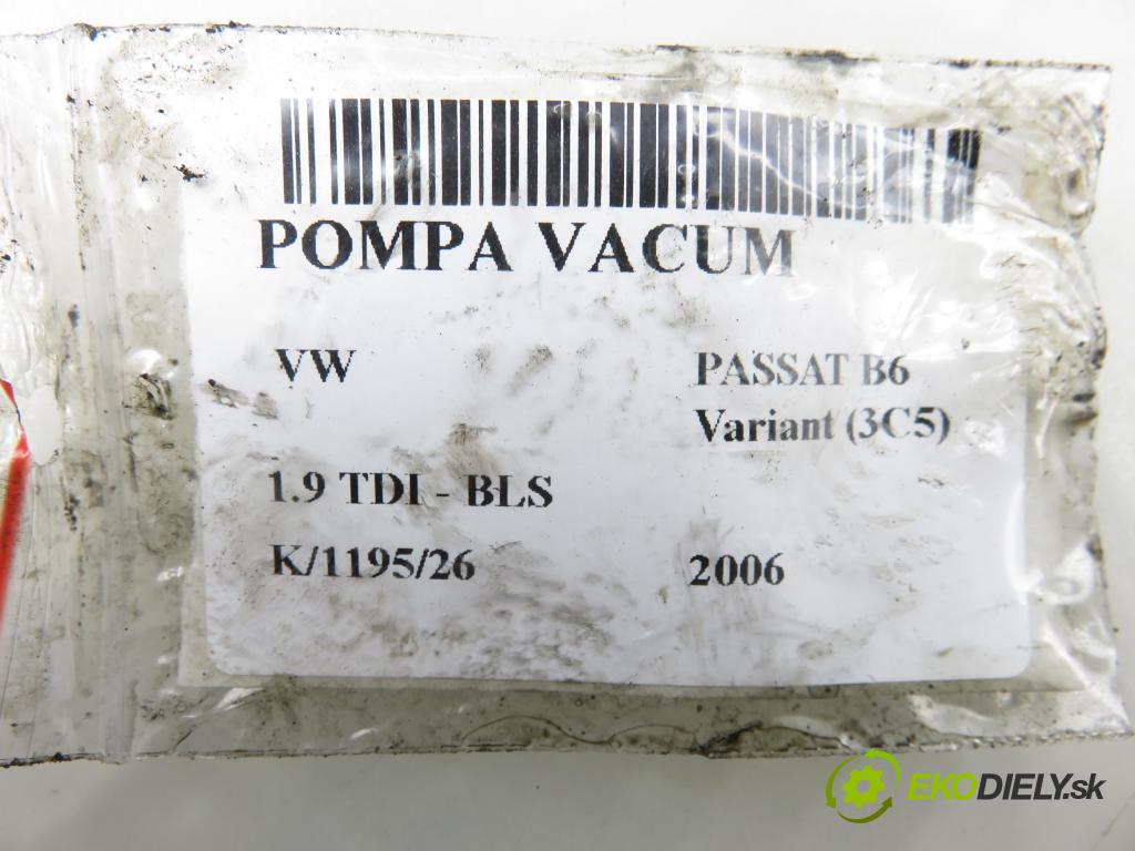VW PASSAT B6 Variant (3C5) KOMBI 2006 77,00 1.9 TDI - BLS 1896,00 Pumpa vákuová 038145209H