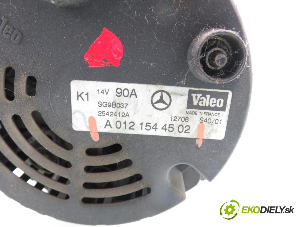 MERCEDES-BENZ KLASA A (W168) HB 2001 75,00 A 160 (168.033, 168.133) - M 166.960 1598,00 Alternátor A0121544502 (Alternátor)