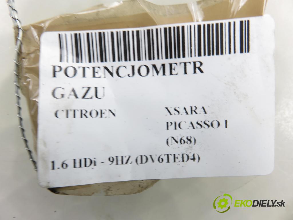 CITROEN XSARA PICASSO (N68) MINIVAN 2006 80,00 1.6 HDi - 9HZ (DV6TED4) 1560,00 potenciometr plynového pedálu 0280755031 ; 9655502480 (Potenciometr plynového pedálu)