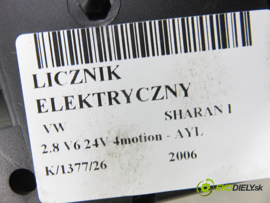 VW SHARAN (7M8, 7M9, 7M6) MINIVAN 2006 150,00 2.8 V6 24V 4motion - AYL 2792,00 prístrojovka elektrický 7M3920840M ; YM2110849EC