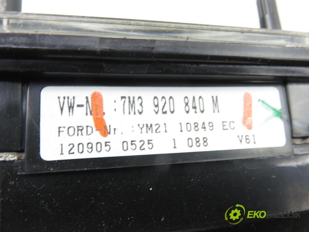 VW SHARAN (7M8, 7M9, 7M6) MINIVAN 2006 150,00 2.8 V6 24V 4motion - AYL 2792,00 prístrojovka elektrický 7M3920840M ; YM2110849EC