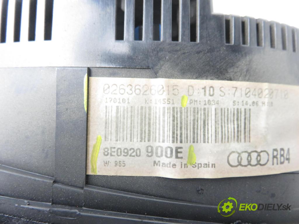 AUDI A4 (8E2, B6) SEDAN 2001 74,00 1.9 TDI PD 101 - AVB 1896,00 Prístrojovka elektrický 8E0920900E ; 0263626015