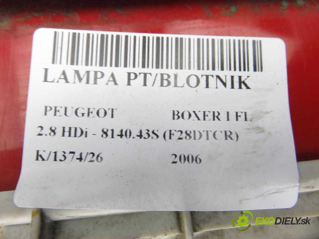 PEUGEOT BOXER Skrzynia (244) FURGON 2006 94,00 2.8 HDi - 8140.43S (F28DTCR) 2798,00 světlo pravé zadní 1328427080