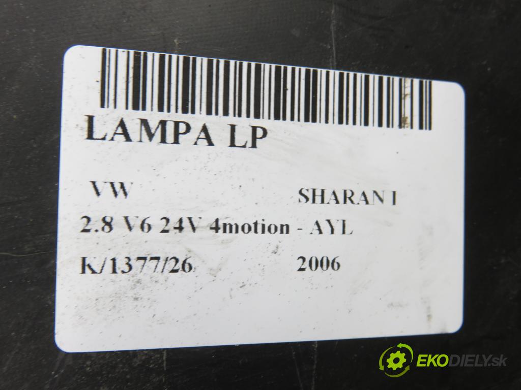 VW SHARAN (7M8, 7M9, 7M6) MINIVAN 2006 150,00 2.8 V6 24V 4motion - AYL 2792,00 světlo LP 7M3941015AE ; 0301182271