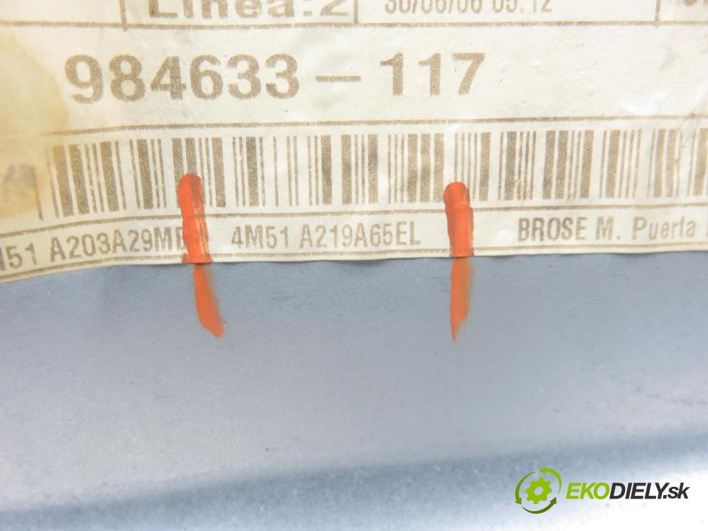 FORD FOCUS II (DA_, HCP) HB 2006 85,00 1.6 Ti - HXDA 1596,00 mechanismus oken 4M51A219A65EL ; 4M5T14B531BD ; A2C53098891