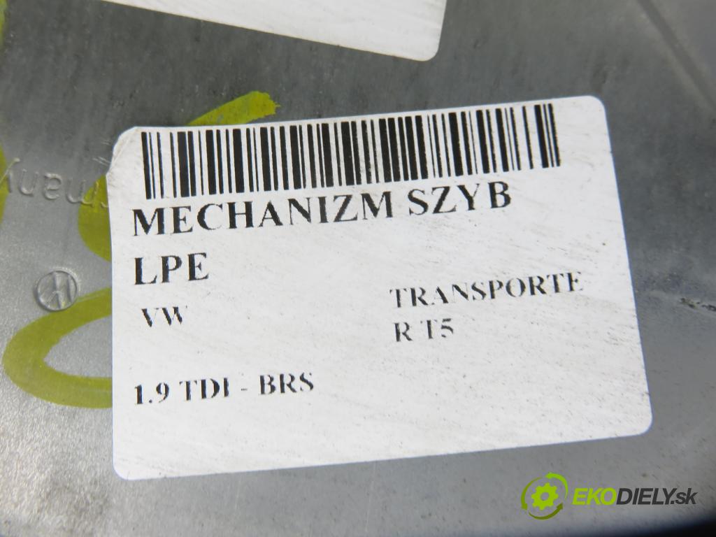 VW TRANSPORTER V Skrzynia (7HA, 7HH, 7EA, 7EH) FURGON 2009 75,00 1.9 TDI - BRS 1896,00 Mechanizmus okien 6Q2959802F ; 7H1837729