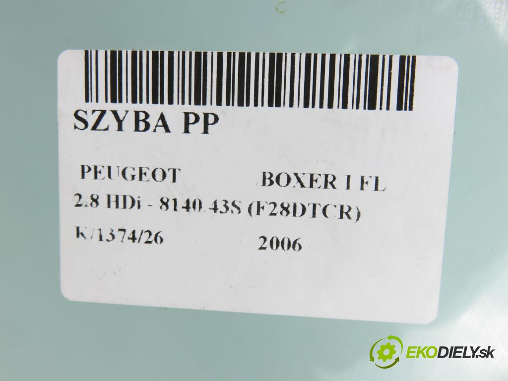 PEUGEOT BOXER Skrzynia (244) FURGON 2006 94,00 2.8 HDi - 8140.43S (F28DTCR) 2798,00 Okno PP 