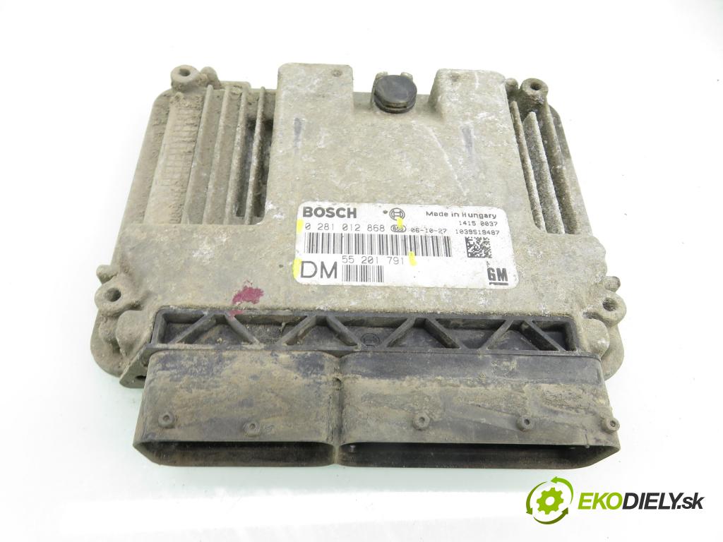 OPEL VECTRA C (Z02) SEDAN 2006 88,00 1.9 CDTI 8V 120 - Z 19 DT 1910,00 řídící jednotka motora 55201791 ; 0281012868 ; 55201791DM