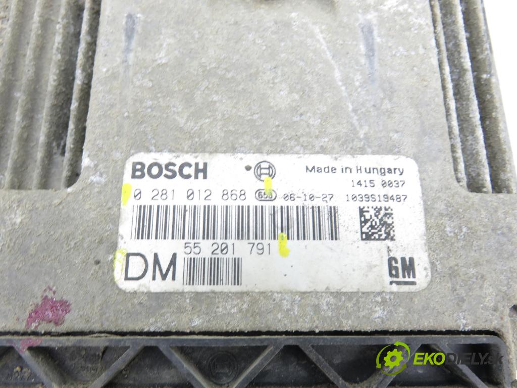 OPEL VECTRA C (Z02) SEDAN 2006 88,00 1.9 CDTI 8V 120 - Z 19 DT 1910,00 řídící jednotka motora 55201791 ; 0281012868 ; 55201791DM