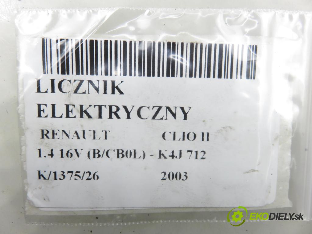 RENAULT CLIO II (BB_, CB_) HB 2003 70,00 1.4 16V 95 - K4J 712 1390,00 Prístrojovka elektrický P8200261102C