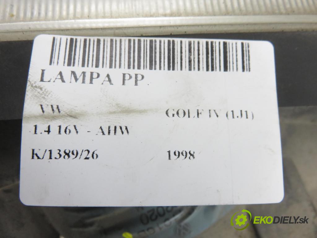 VW GOLF IV (1J1) HB 1998 55,00 1.4 16V - AHW 1390,00 Svetlo PP 1J1941016B