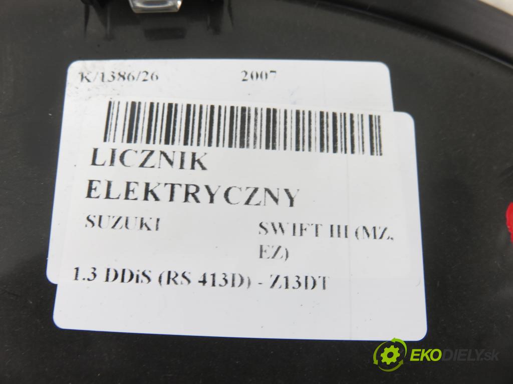 SUZUKI SWIFT III (MZ, EZ) HB 2007 51,00 1.3 DDiS (RS 413D) 69 - Z13DT 1248,00 Prístrojovka elektrický 3410062JG0 ; A2C53088068