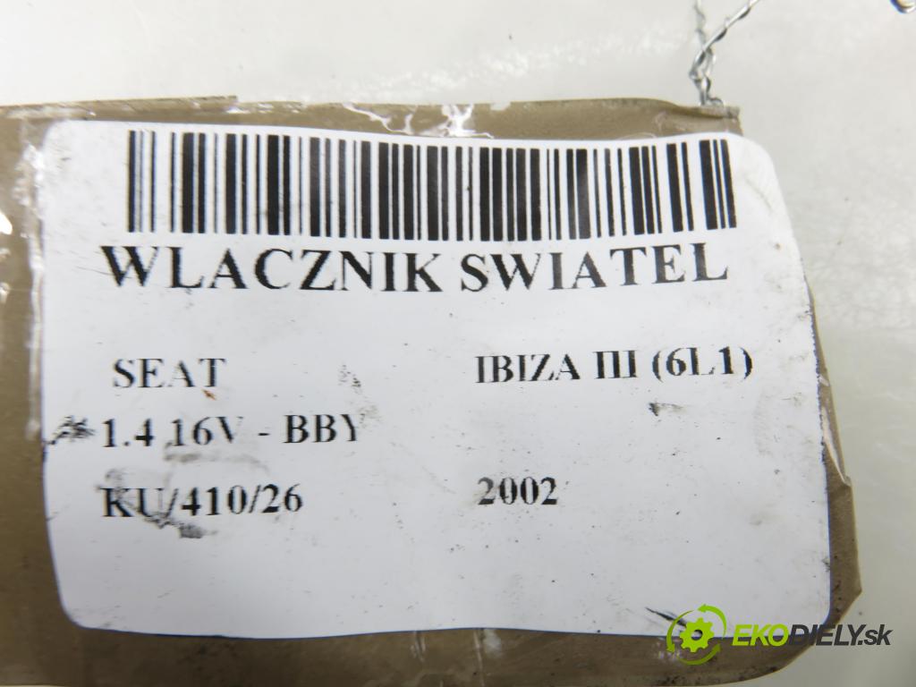 SEAT IBIZA III (6L1) HB 2002 55,00 1.4 16V - BBY 1390,00 prepínač svetlá 6L1941531S