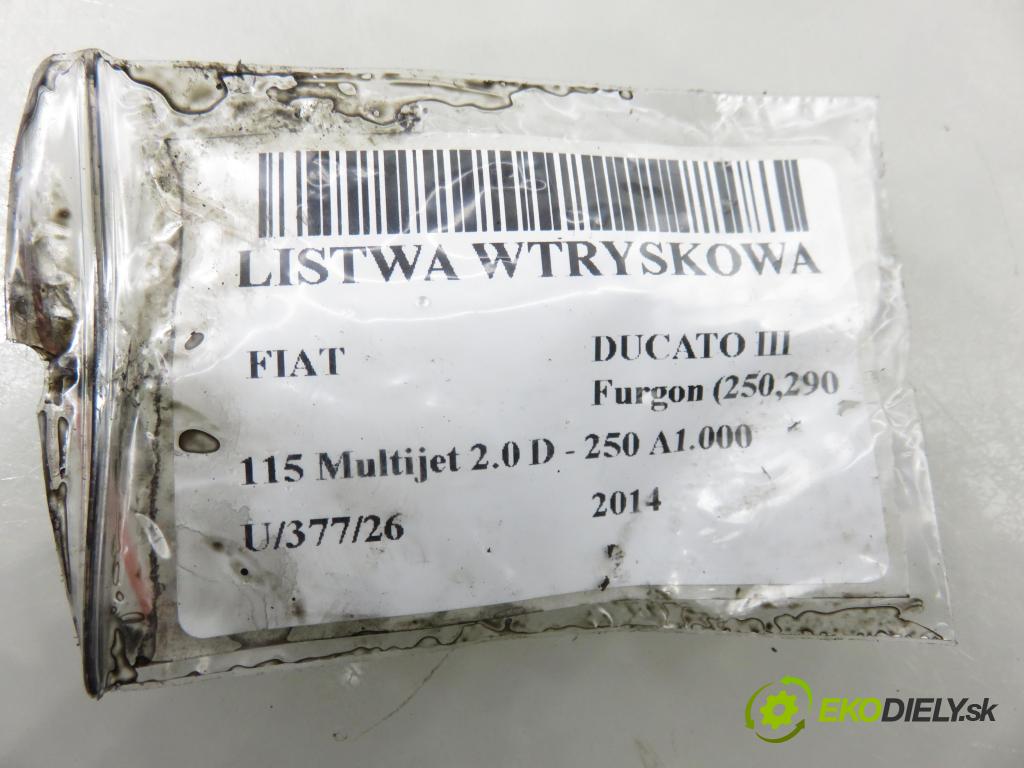 FIAT DUCATO Furgon (250_, 290_) FURGON 2014 85,00 115 Multijet 2.0 D - 250 A1.000 1956,00 lišta vstřikovací 55234039 ; 0445214254 ; 0281006164 (Vstřikovací lišta)