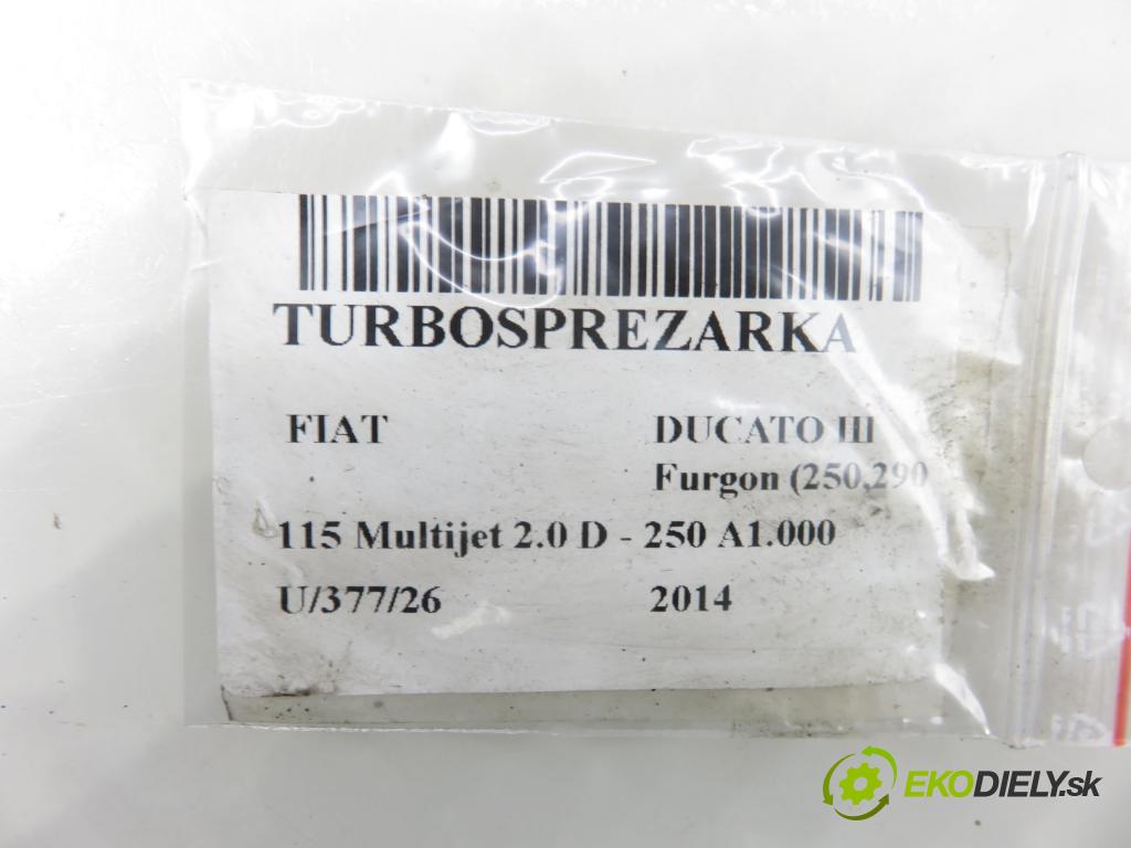 FIAT DUCATO Furgon (250_, 290_) FURGON 2014 85,00 115 Multijet 2.0 D - 250 A1.000 1956,00 Turbodúchadlo 55225012 (Turbodúchadlo (kompletné))