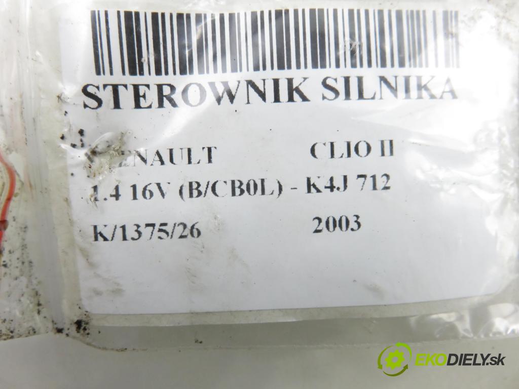 RENAULT CLIO II (BB_, CB_) HB 2003 70,00 1.4 16V (B/CB0L) - K4J 712 1390,00 řídící jednotka motora S118301122B ; 8200326741 ; 8200326375
