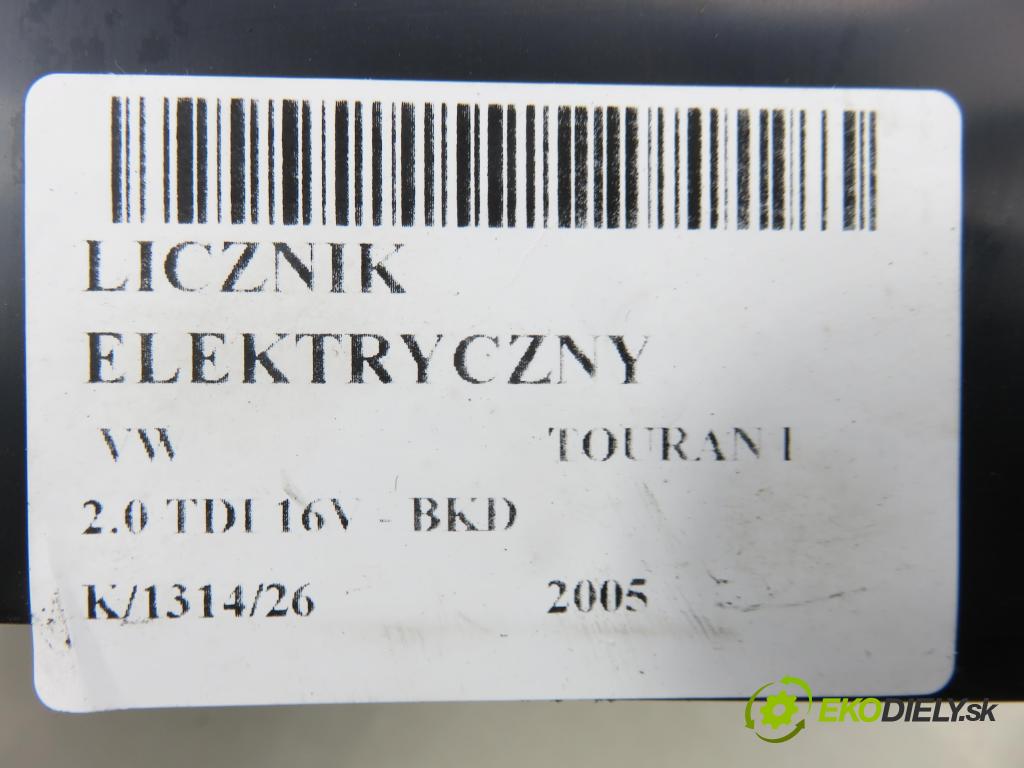 VW TOURAN (1T1, 1T2) MINIVAN 2005 103,00 2.0 TDI 16V - BKD 1968,00 prístrojovka elektrický 1T0920862F