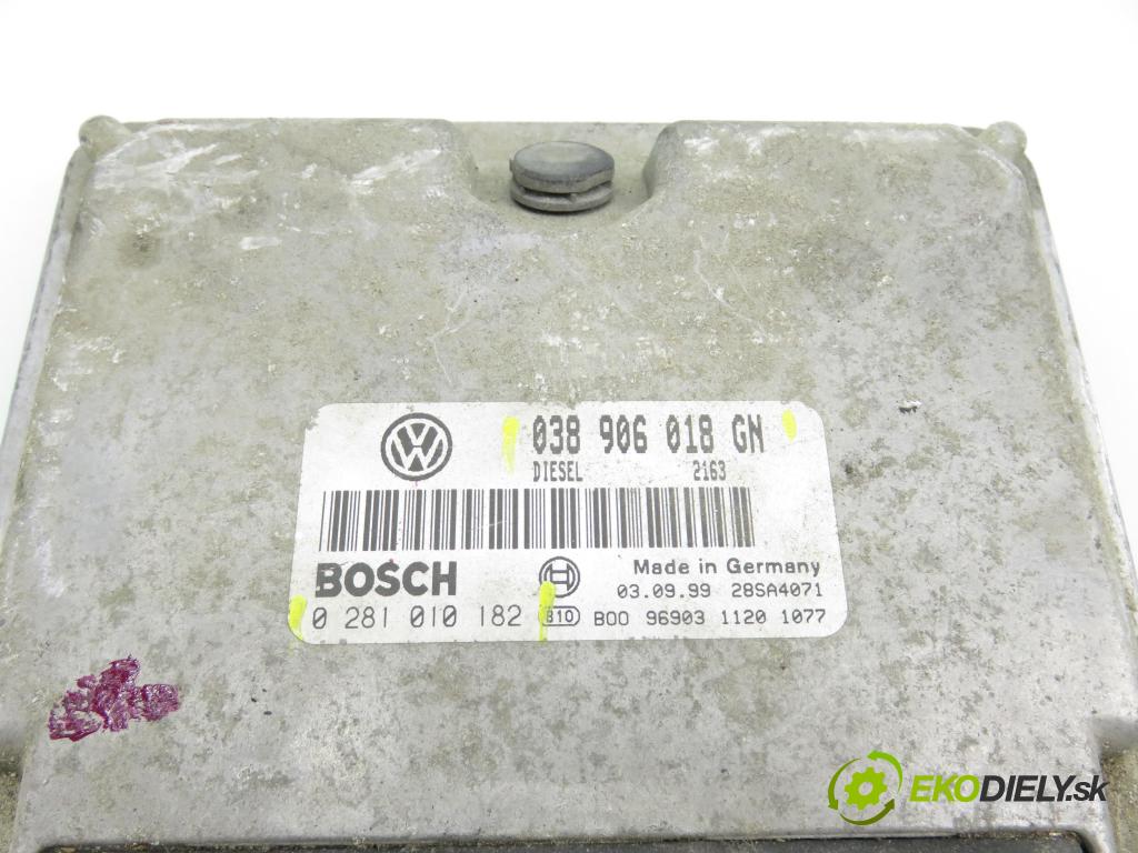 SKODA OCTAVIA I (1U2) LIFTBACK 2000 66,00 1.9 TDI - ALH 1896,00 řídící jednotka motora 038906018GN ; 0281010182