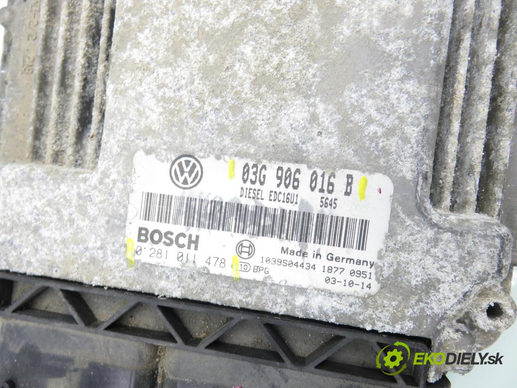 VW GOLF V (1K1) HB 2006 77,00 1.9 TDI - BKC 1896,00 řídící jednotka motora 03G906016B ; 0281011478