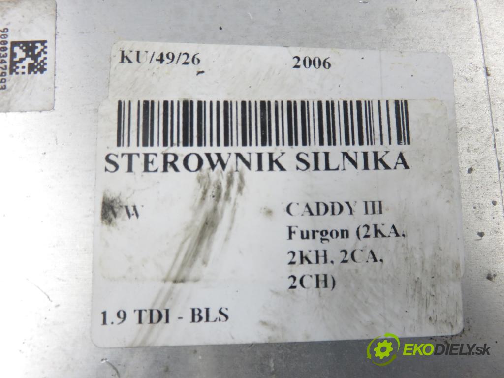 VW CADDY III Furgon (2KA, 2KH, 2CA, 2CH) FURGON 2006 77,00 1.9 TDI - BLS 1896,00 Riadiaca jednotka Motor 03G906021AQ ; 0281012390