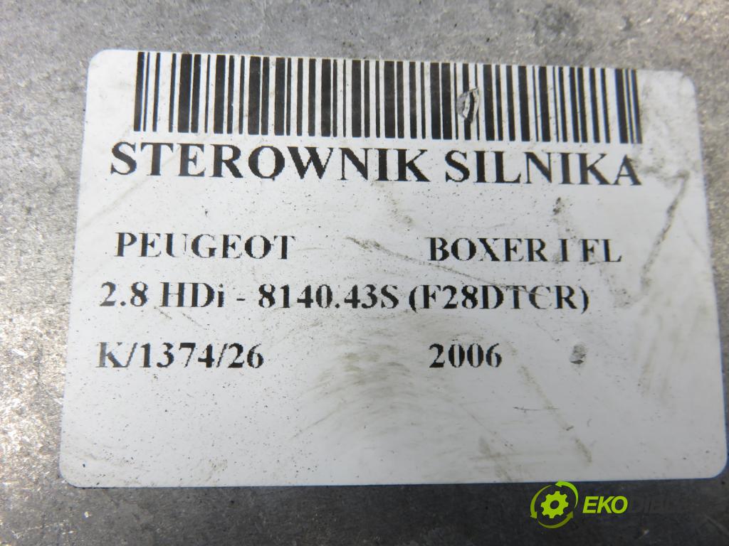 PEUGEOT BOXER Skrzynia (244) FURGON 2006 94,00 2.8 HDi - 8140.43S (F28DTCR) 2798,00 Riadiaca jednotka Motor 1351212080 ; 0281010931