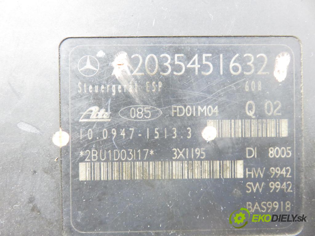 MERCEDES-BENZ KLASA C (W203) SEDAN 2001 105,00 C 220 CDI (203.006) - OM 611.962 2148,00 Pumpa ABS 2035451632 ; 10094715133 (Pumpa ABS)