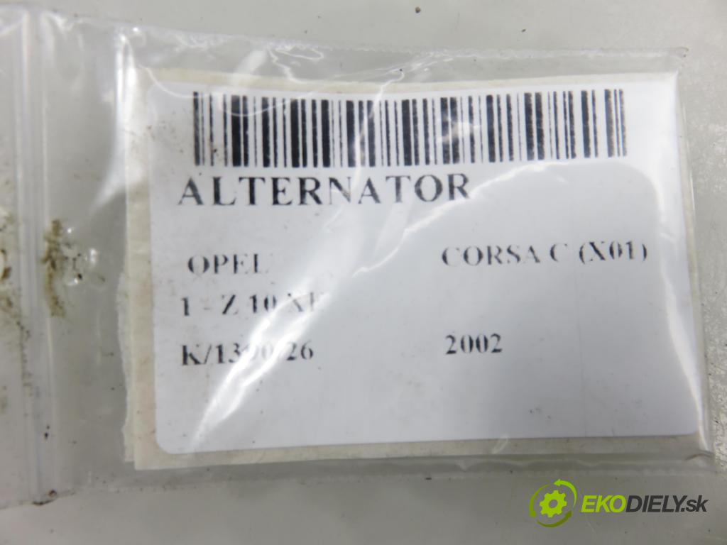 OPEL CORSA C (X01) HB 2002 43,00 1.0 12V 58 - Z 10 XE 973,00 Alternátor 24437119 ; 0124225018 (Alternátor)