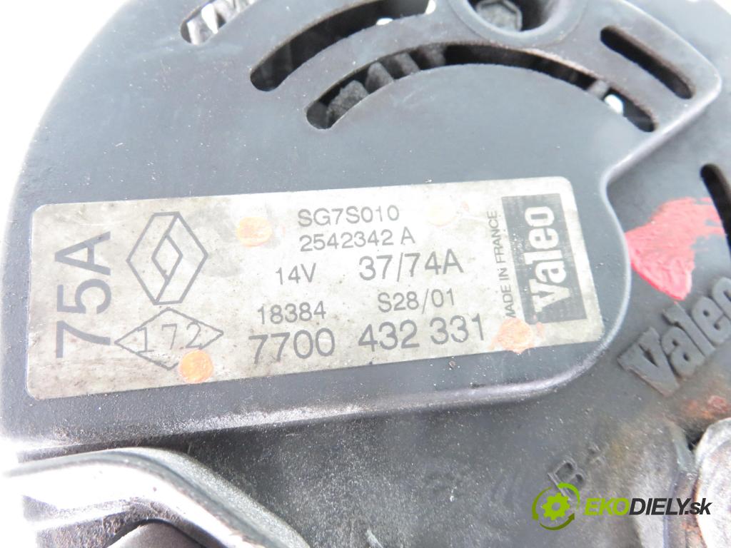 RENAULT KANGOO (KC0/1_) KOMBIVAN 2001 55,00 1.4 (KC0C, KC0H, KC0B, KC0M) - E7J 780 1390,00 Alternátor 7700432331 ; SG7S010 ; 2542342A (Alternátor)