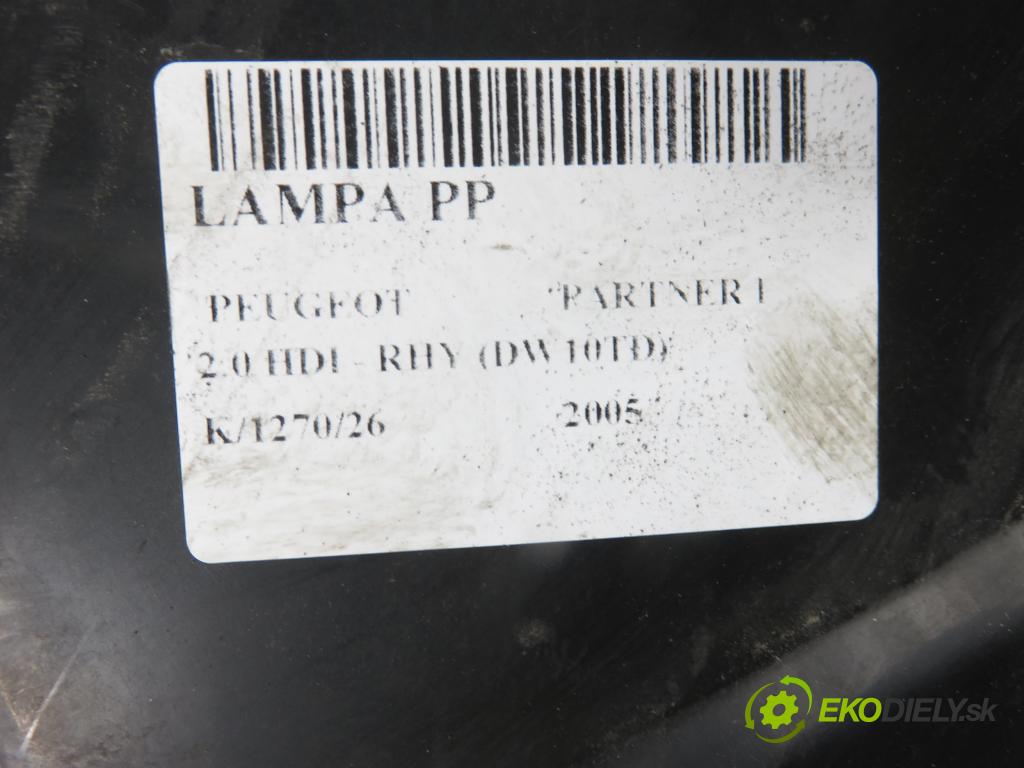 PEUGEOT PARTNER Combispace (5F) KOMBIVAN 2005 66,00 2.0 HDI - RHY (DW10TD) 1997,00 Svetlo PP