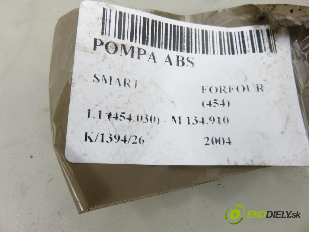 SMART FORFOUR (454) HB 2004 55,00 1.1 (454.030) - M 134.910 1124,00 pumpa ABS 0265950361 ; 0265234120 ; A4544200175 (Pumpa ABS)