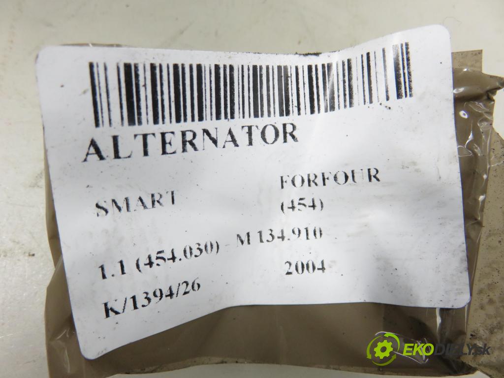 SMART FORFOUR (454) HB 2004 55,00 1.1 (454.030) - M 134.910 1124,00 Alternátor MN155953 ; A5TG0091ZE (Alternátor)