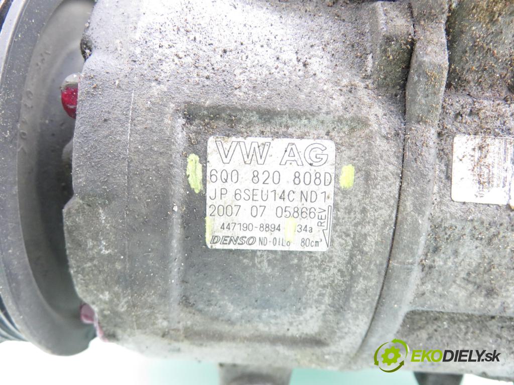 SEAT CORDOBA (6L2) SEDAN 2007 63,00 1.4 16V - BXW 1390,00 KOMPRESOR: klimatizace 6Q0820808D ; 4471908894 (Kompresor klimatizace)