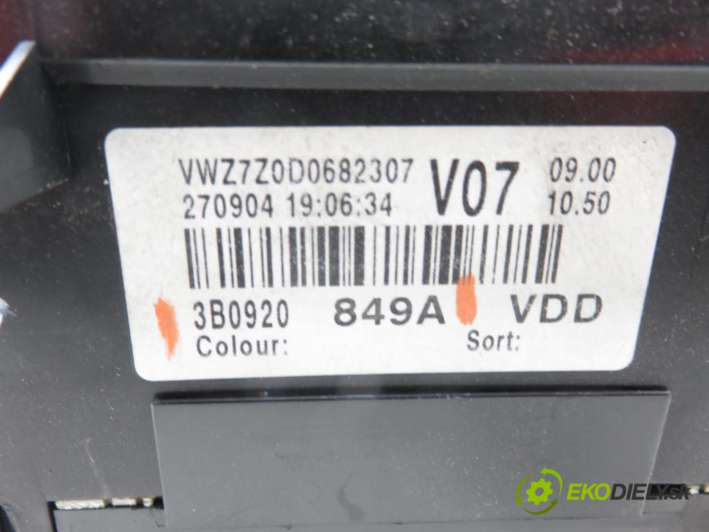 VW PASSAT B5.5 Variant (3B6) KOMBI 2004 74,00 1.9 TDI - AVB 1896,00 Prístrojovka elektrický 3B0920849A