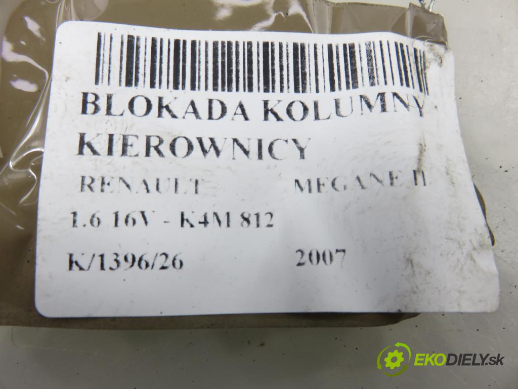 RENAULT MEGANE II (BM0/1_, CM0/1_) HB 2007 82,00 1.6 16V - K4M 812 1598,00 blokáda tyče volantu 8200468515 ; E0160200