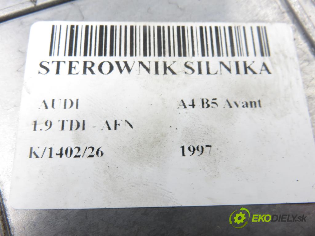 AUDI A4 Avant (8D5, B5) KOMBI 1997 81,00 1.9 TDI - AFN 1896,00 Riadiaca jednotka Motor 028906021GN ; 0281001660