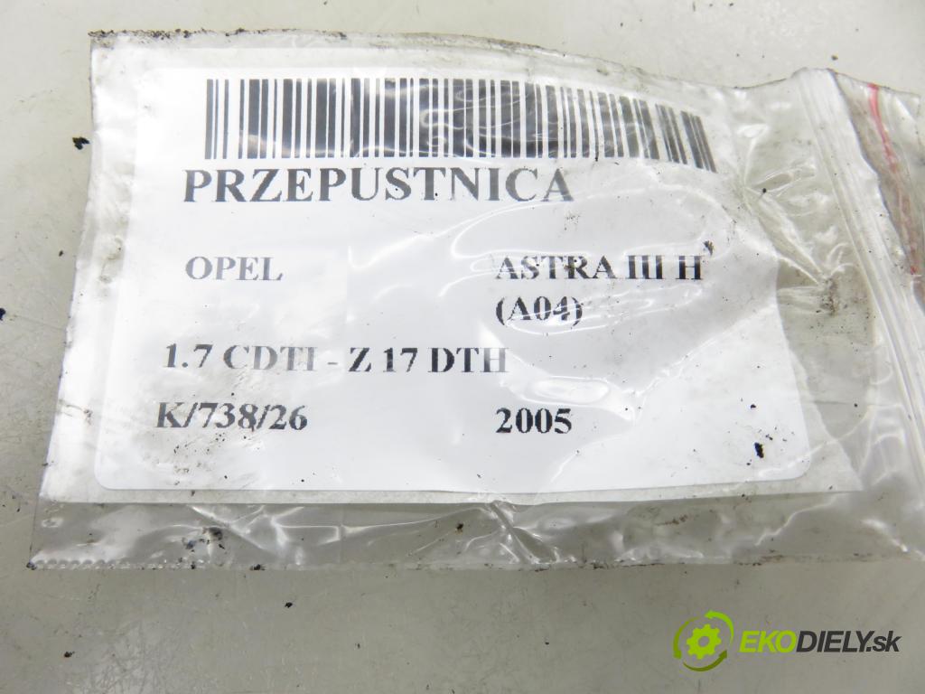 OPEL ASTRA H (A04) HB 2005 74,00 1.7 CDTI - Z 17 DTH 1686,00 škrtíci klapka 8973002310 (Škrticí klapka)