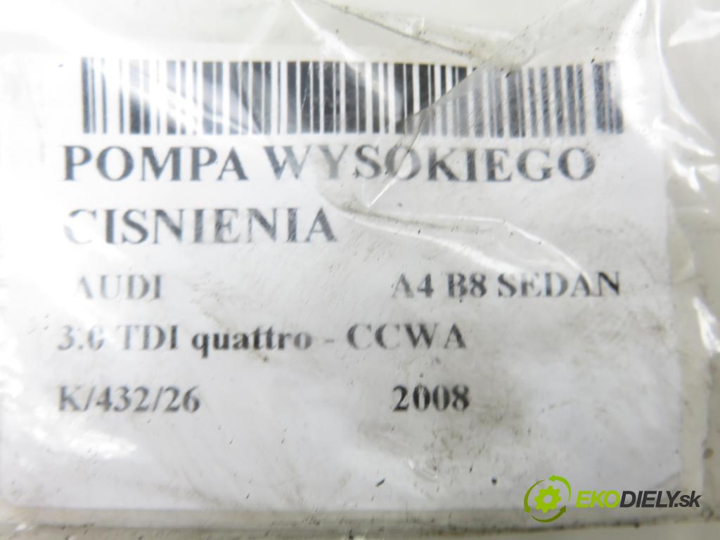 AUDI A4 (8K2, B8) SEDAN 2008 176,00 3.0 TDI quattro - CCWA 2967,00 Pumpa vysokého tlaku 059130755 ; 0445010646 ; 0928400748