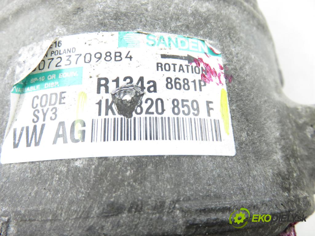 VW GOLF V (1K1) HB 2006 77,00 1.9 TDI PD 105 - BKC 1896,00 KOMPRESOR: klimatizácie 1K0820859F (Kompresor klimatizácie)
